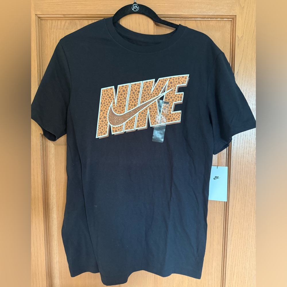 Nike Black Tee with Vibrant Orange Graphic